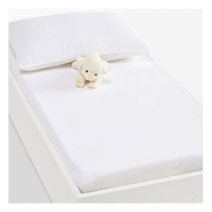 Image de Drap housse bébé gaze de coton bonnet 17 cm, K la Blanc Couleur Blanc Taille 90 x 140 cm