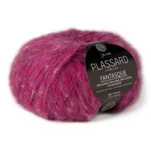 Pelote de fil à tricoter Fantasque rose fuchsia 130 m - Plassard