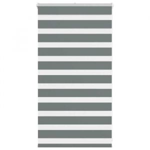 VidaXL Store zèbre gris foncé largeur du tissu 75,9 cm polyester, store à enrouleur zébré, store zébré pour fenêtre, store 4014101
