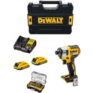 Dewalt Visseuse &agrave; Chocs DCF887D2T (2 x 2,0 Ah DCB107 tstak ii) Jeu de 32 embouts de vissage Impact Torsion