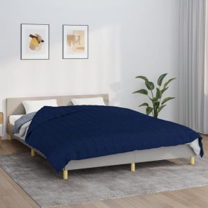 VidaXL Couverture lest&eacute;e Bleu 200x230 cm 9 kg Tissu