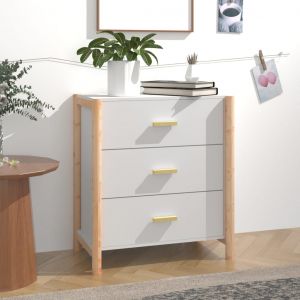 VidaXL Buffet Blanc 62x38x70 cm Bois d'ing&eacute;nierie Blanc