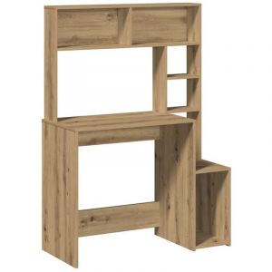 VidaXL Bureau avec &eacute;tag&egrave;res ch&ecirc;ne artisanal Bois d'ing&eacute;nierie