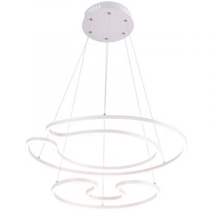 Globo Luminaire suspendu LED blanc mat, forme en U, diamètre 67 cm