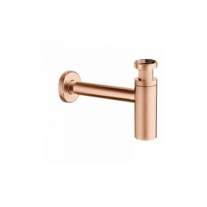 Image de Cristina Ondyna Siphon Lavabo Droit Luxe Laiton Design 35 Cm Or Rose Brosse Robinetterie VIDAGES MS3434P