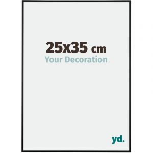 Yd. Your Decoration - 25x35 cm - Cadres Photos en Aluminium Avec Verre acrylique - Anti-Reflet - Excellente Qualit&eacute; - Noir Mat - Cadre Decoration Murale - Kent