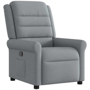 VidaXL Fauteuil inclinable Gris clair Tissu