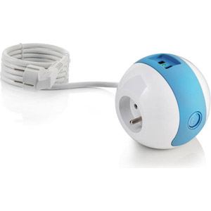 Image de Watt & co Watt'Ball - Multiprise compacte classiques et triplites (2 prises 16A + 1 prise 6A, 2 prises USB)