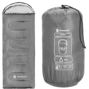 Sac de couchage - SPRINGOS - Momie - 73 x 210 cm - Noir-Blanc - Polyester