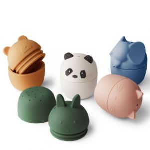 Liewood Lot de 5 Jouets de Bain Gaby - Crème de la Crème Multi Mix