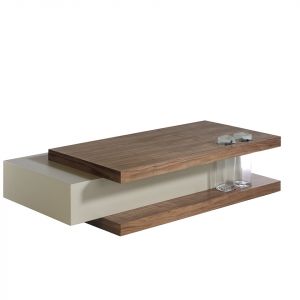 Table b e rectangulaire noyer et gris
