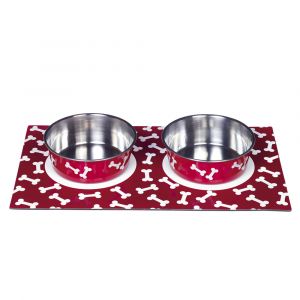Gamelles pour chien magnetique avec plateau Nobby Pet (x2)