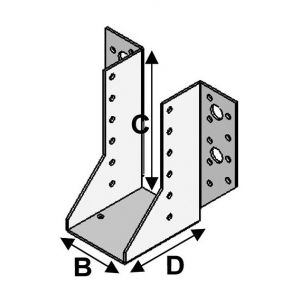 Alsafix Sabot de charpente à ailes extérieures (P x l x H x ép) 80 x 100 x 170 x 2,0 mm - AL-SE100170