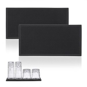 Relaxdays Égouttoir pour Faire sécher la Vaisselle, Lot de 2, avec Picots, comptoir et éviter, 30 x 15 cm, Noir