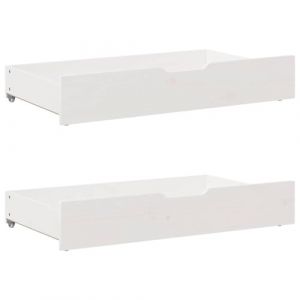 VidaXL Tiroirs sous le lit 2 pcs blanc 90x55x17 cm bois de pin massif