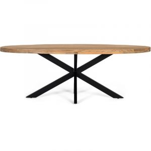 Table à manger avec plateau ovale en bois de manguier massif 200 cm