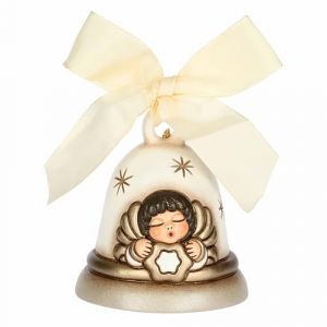 THUN, Sonnette avec Ange en c&eacute;ramique, Collection Magique de No&euml;l, Cloche limit&eacute;e Edition 2024, id&eacute;e Cadeau pour No&euml;l, 7,1 x 7,1 x 7,8 cm, Couleur Blanche