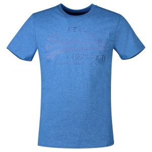 Superdry M1011243A VL Tonal EMB Tee 180, Bright Blue Grit, S Homme