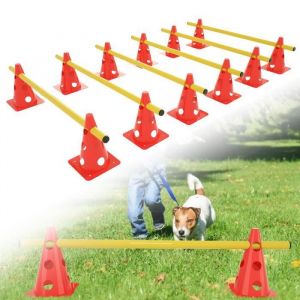 Aufun Sports Kit De 12 C&ocirc;nes Multifonctions 32 Cm + 6 Barres D'entra&icirc;nement 1 M Avec Sac De Transport