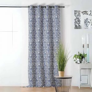 LINDER Rideau motifs ethniques bleu 140x240cm