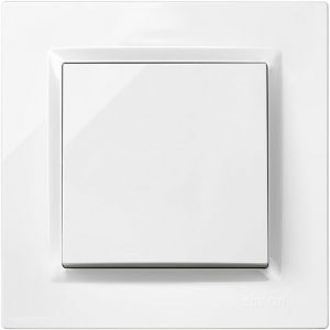SIMON - Interrupteur commutateur, série Simon 10, 230 V, interrupteur mural intérieur, facile à installer, avec cadre, couvercle et mécanisme, couleur blanche