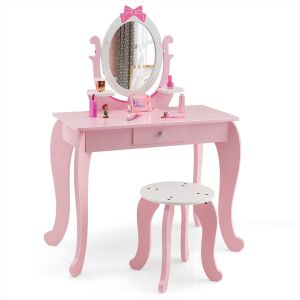Image de Coast 2-in-1 Coiffeuse - Bois - Avec Tabouret et Miroir - 3-7 ans