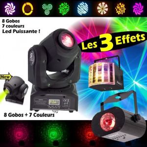 Ibiza Light PACK 3 JEUX DE LUMI&Egrave;RE 1 LYRE GOBOS DMX + 1 WATERWAVE + 1 DERBY RGB PA DJ SONO LED BAR CLUB DISCOTHEQUE
