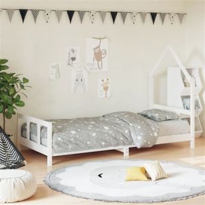 VidaXL Cadre de lit pour enfants blanc 90x200 cm bois de pin massif