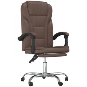 VidaXL Fauteuil inclinable de bureau Marron Similicuir