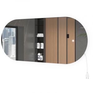 Vicco - Miroir mural, Blanc, 110 x 50 cm avec &eacute;clairage led