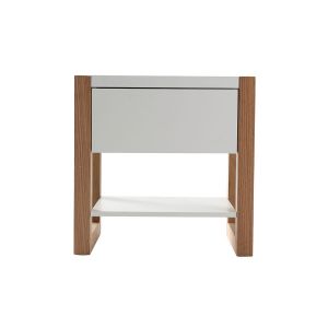 Miliboo Table de chevet blanc et ch&ecirc;ne ARMEL