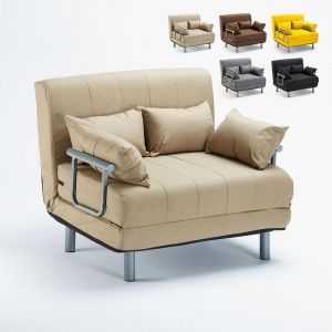 Le Roi du Relax Canapé lit convertible en tissu Deborah Twin, Couleur: Beige