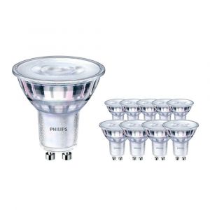 Philips Lot de 10 spots LED classiques en verre GU10 à intensité variable