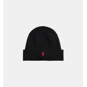 Ralph Lauren Bonnet côtelé uni PP Noir Polo