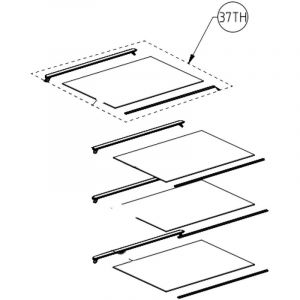 Beko Clayette, &eacute;tag&egrave;re en verre d'origine (rep&egrave;re 37th)