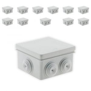 Zenitech Lot de 36 boîtes étanches carrées 80x80x40mm Blanc