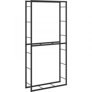 VidaXL Portant de bois de chauffage noir 100x30x209 cm acier