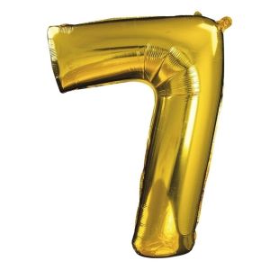Ruedelafete Ballon alu mylar 30cm CHIFFRE 7, Or