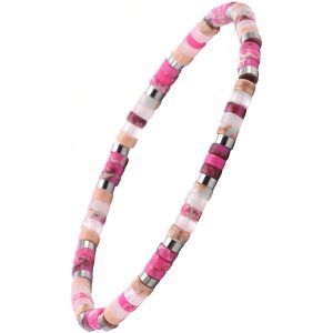 Bracelet Perles Heishi 4 Mm Jaspe Pourpre Et Rose Impérial
