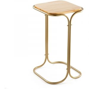 Calicosy Bout de canap&eacute; avec plateau rectangle en M&eacute;tal H52 cm - eli