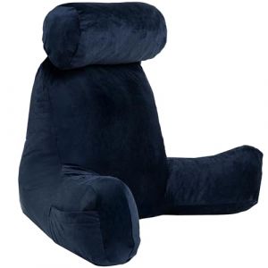 Coussin de lecture déhoussable Velours Bananair Bleu foncé