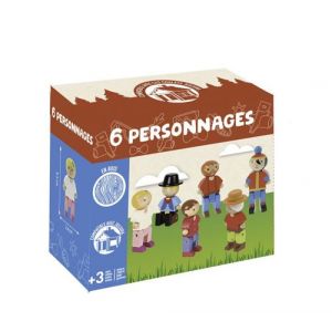 Jeujura Figurines en bois - Personnages - 6 pcs