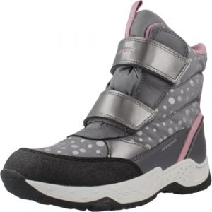 Geox J Sentiero Girl B AB Bottines, Gris foncé et Rose, 35 EU
