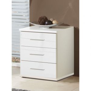 Pegane Commode à tiroirs, meuble de rangement coloris blanc cassé, blanc - Longueur 46 x Hauteur 58 x Profondeur 40 cm -
