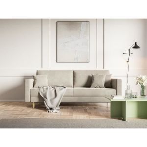 Canapé 3 places en velours beige