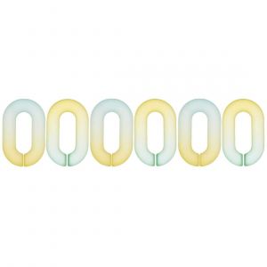 Rico Design Lot de 12 Maillons de Chaîne Mat Itoshii - 19 x 31 x 5 mm Jaune/Turquoise - Jaune/Turquoise