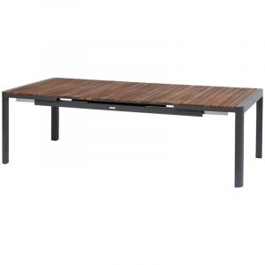 Hesperide Table de jardin extensible Paradize Noyer & graphite 12 places en aluminium et acacia