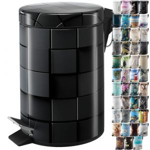 Sanilo Poubelle de Salle de Bain 3L avec syst&egrave;me d&rsquo;abaissement automatique - Cube