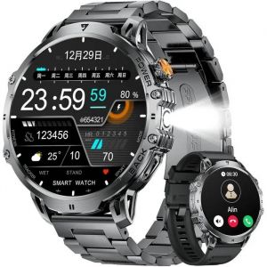 LIGE Montre Connectée Homme Bluetooth - 1,85" Smartwatch, 1000mAh, LED, 100+ Sports, Cardio & Sommeil.