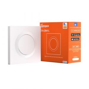 Sonoff Orb-ZBW1L Interrupteur Mural Intelligent Zigbee 3.0, Sans Fil Neutre, 1 Voie 6A, Compatible Alexa/Google/Home Assistant/Zigbee2MQTT